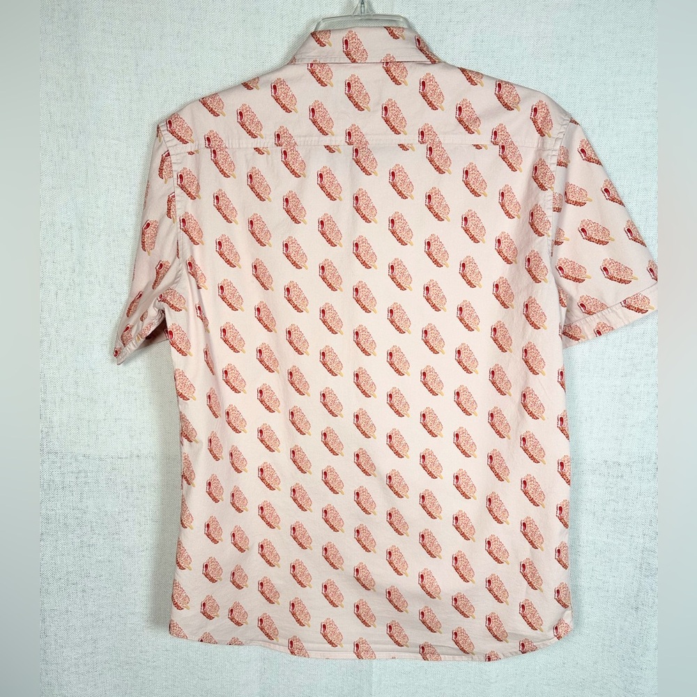 Public Art Pink Strawberry Popsicle Short-Sleeve Button-Up Shirt - Picture 4 of 6